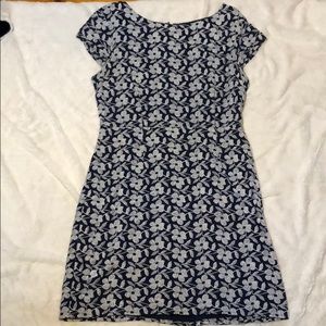 Navy and white flower dress